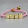 Copper Gold Plated Simple Style Plating Letter Zircon Bracelets