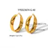 Wholesale PVD Coated Real Gold Plated 18K Gold Round 304 Stainless Steel Classic Style Waterproof Non Tarnish Earrings