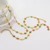 Wholesale PVD Coated 14K Gold Real Gold Plated Flower 304 Stainless Steel Sweet Waterproof Non Tarnish Bracelets Anklet Necklace