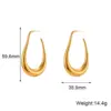 PVD Coated Real Gold Plated 18K Gold Geometric 304 Stainless Steel Fashion Waterproof Non Tarnish Ear Studs