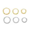 Wholesale Stainless Steel Circle Ear Clip Earrings Vacuum Electroplating DIY All-Match Titanium Steel Men's And Women's Earrings Simple Bracelet Earrings