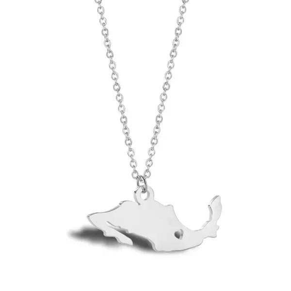 Wholesale Jewelry Fashion Map 304 Stainless Steel 18K Gold Plated Plating Stainless Steel Necklaces