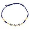 Wholesale Fashion Colorful Heart-shaped Inlay Zircon Braided Copper Bracelet
