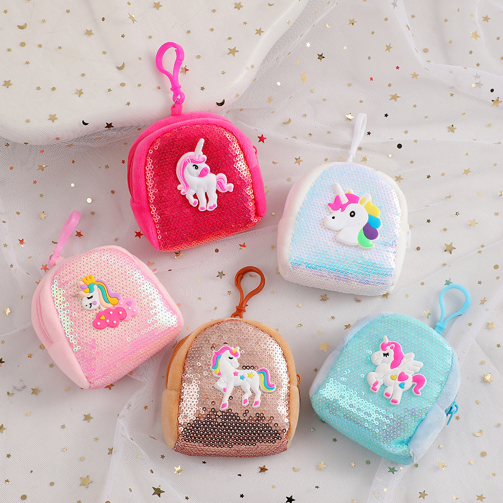 Wholesale New Sequin Unicorn Coin Purse Chilen's rtable Coin Headset Storage Bag