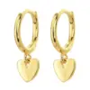 Wholesale Fashion Heart Devil Eye Plated 14k Real Gold Zircon Pearl Copper Earrings