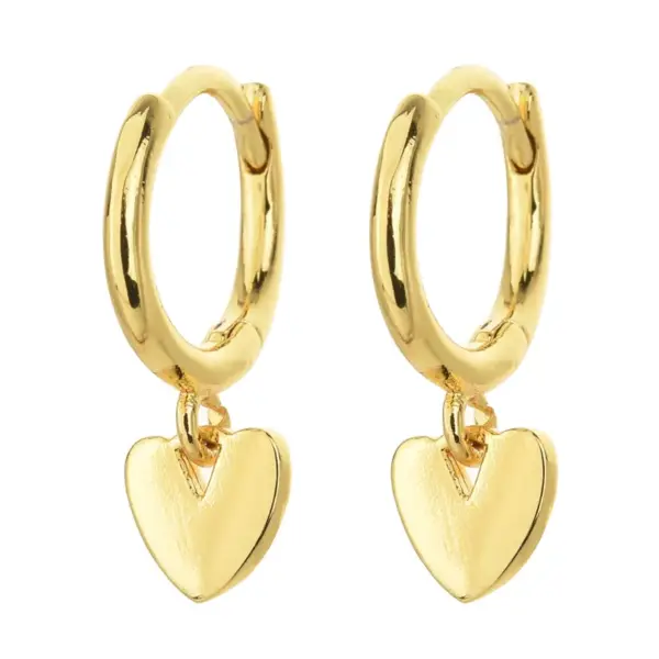Wholesale Fashion Heart Devil Eye Plated 14k Real Gold Zircon Pearl Copper Earrings