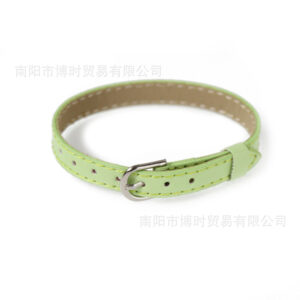 8mm Imitation Leather Wristband-light green (Round Buckle Head) / 8mm Imitation Leather Wristband