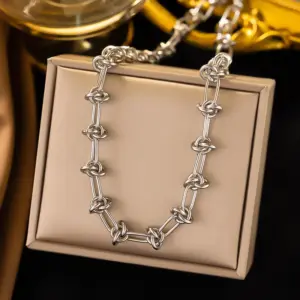 11 [Ah194] Thorn Chain Necklace / Steel Color