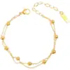 PVD Coated Real Gold Plated 18K Gold Solid Color 304 Stainless Steel Sweet Waterproof Non Tarnish Bracelets Anklet Necklace
