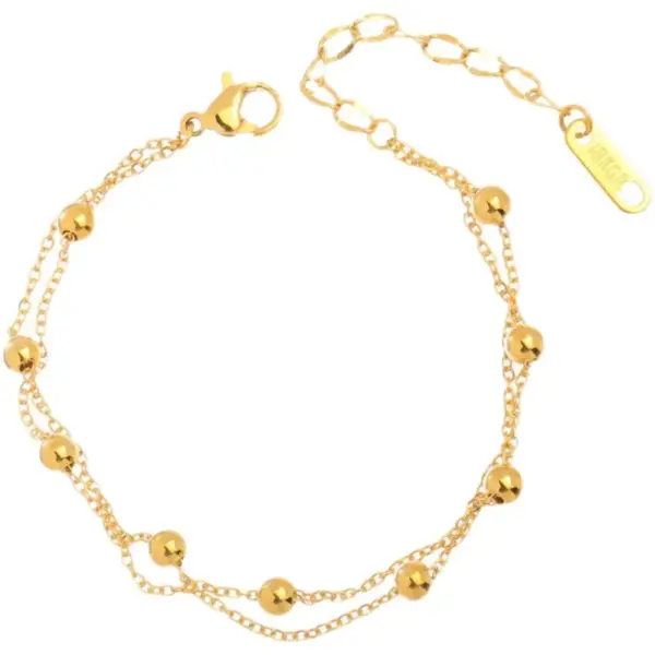 PVD Coated Real Gold Plated 18K Gold Solid Color 304 Stainless Steel Sweet Waterproof Non Tarnish Bracelets Anklet Necklace