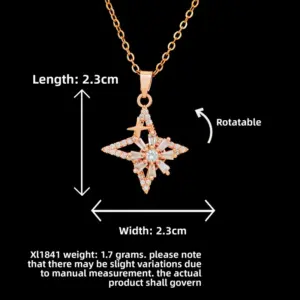 XL1841 Rotating Star Necklace / Rose Gold