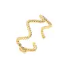 Wholesale Retro Oval Waves Heart Shape Copper Gold Plated Zircon Open Rings In Bulk
