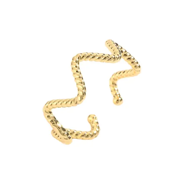 Wholesale Retro Oval Waves Heart Shape Copper Gold Plated Zircon Open Rings In Bulk