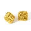 Wholesale Electroplating Golden Plated Irregular Square Heart Shape 304 Stainless Steel Casual Basic Modern Style Polishing Three-dimensional Earrings Ear Studs