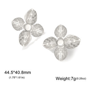 Steel color four-petal flower