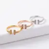 Wholesale 1 Piece Simple Style Letter Copper Plating Inlay Zircon Open Ring
