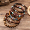Wholesale Vintage Multi-Piece Wooden Bead Bracelet Set