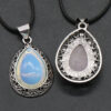 Wholesale Natural crystal agate semi-precious stone teardrop pendant