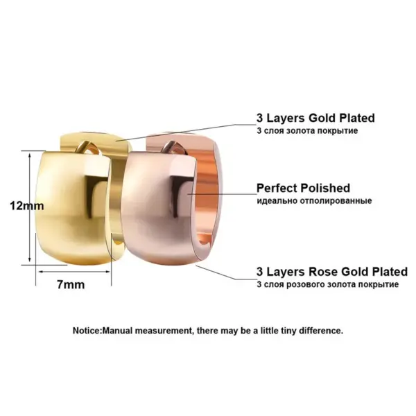 Wholesale PVD Coated 18K Gold Real Gold Plated Solid Color 201 Stainless Steel Fashion Waterproof Non Tarnish Earrings