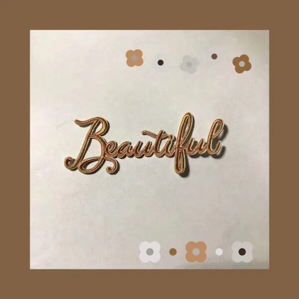 Wholesale New English Letter Embossed Personality Embroidery Self-adhesive Cloth Stickers for Clothes Mobile Phone Longxiang Bag Decorative Cloth Stickers