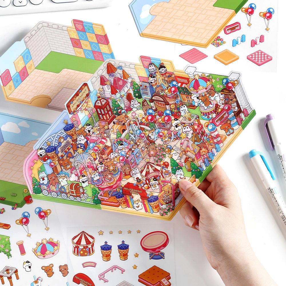 Wholesale InfeelMe warm air rainbow amusement park puzzle decoration decompression miniature scene 2.5D fun landscaping stickers