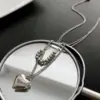 Wholesale 304 Stainless Steel Heart Shape Vacuum Plating Titanium Steel 18K Gold Plated Real Gold Plated Simple Style Commute Waterproof Non Tarnish Plating Gold Silver Layered Necklaces