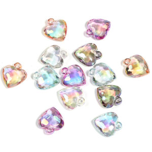 Love hanging hole beads (randomly mixed colors) / 19x22mm