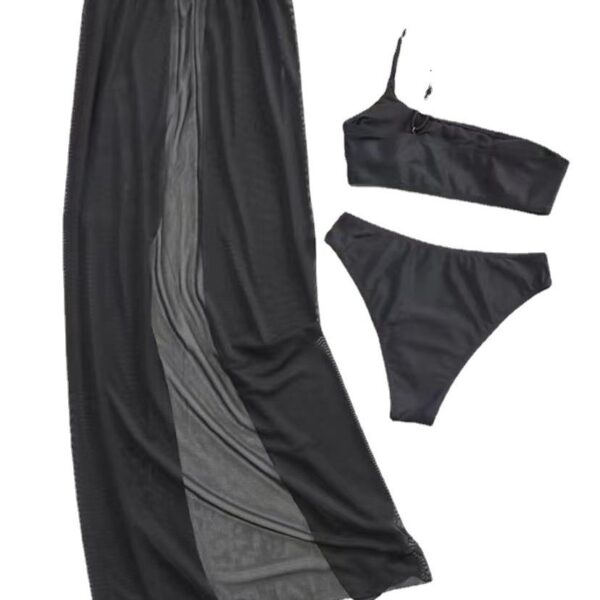 Wholesale 2021 Swimsuit New Sexy Backless Bikini Three-Piece Set European and American Lace-Up Bikini Ready-Made Split