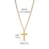 Wholesale 18K Gold Plated 304 Stainless Steel Vacuum Electroplated Zircon Cross Lip Crab Spider Electroplated Cable Chain/Cross Chain/O Chain Pendant Necklace Unisex Party Holiday Gift