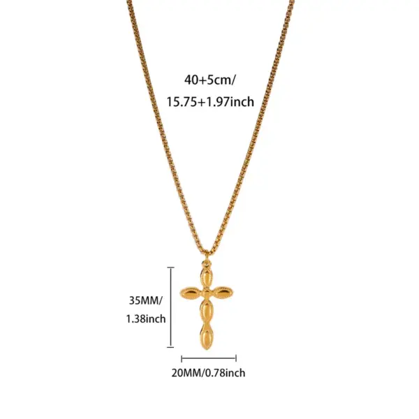 Wholesale 18K Gold Plated 304 Stainless Steel Vacuum Electroplated Zircon Cross Lip Crab Spider Electroplated Cable Chain/Cross Chain/O Chain Pendant Necklace Unisex Party Holiday Gift
