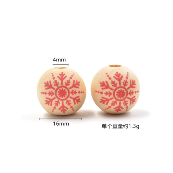 oly-2016cc9b75fe33974d34e86773009bff Wholesale 10PCS DIY Accessories Christmas Colorfulful Snowflake Wood Beads