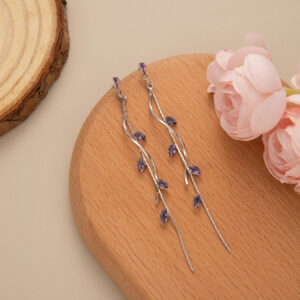 E4814-2/silver-purple diamond inlay