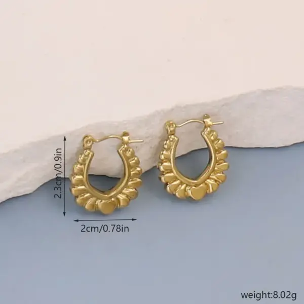 Wholesale 1 Pair Simple Style Round Heart Shape Rectangle Plating 304 Stainless Steel 18K Gold Plated Earrings