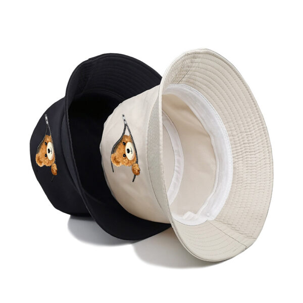 Wholesale Cross-border New Printed Bear Fisherman Hat Japanese and Korean Face Small Basin Hat Foreign Trade Men's and Women's Outdoor Sunshade Hat Sunscreen Hat