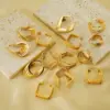 Wholesale 1 Pair Elegant U Shape Plating Stainless Steel Titanium Steel 18K Gold Plated Earrings