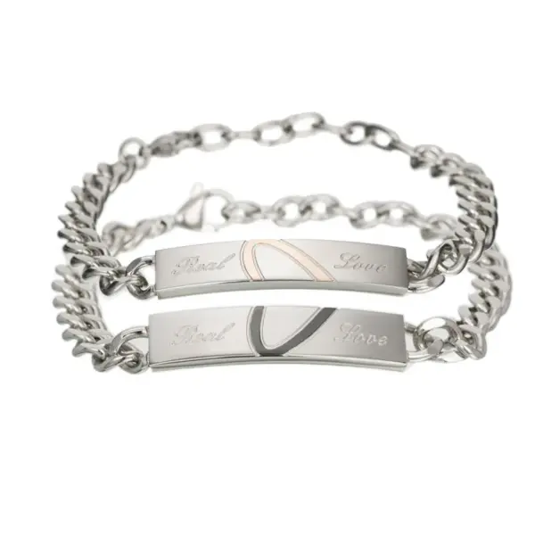 Wholesale Fashion Heart 201 Stainless Steel No Inlaid Bracelets In Bulk