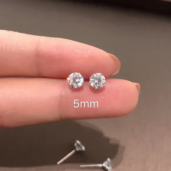 1 Pair Simple Style Geometric Inlay Copper Zircon Ear Studs