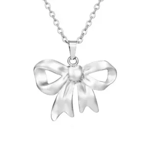 Bow Necklace Steel Color One MS-537