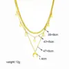 Wholesale Ig Style Star Moon Stainless Steel Plating 18k Gold Plated Layered Necklaces