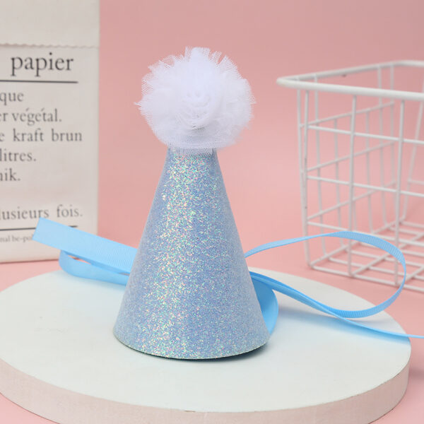 Wholesale Cute Glitter Birthday Hat Kidsren's Birthday Party Hair Crown Headdress Creative Rainbow Triangle Hat