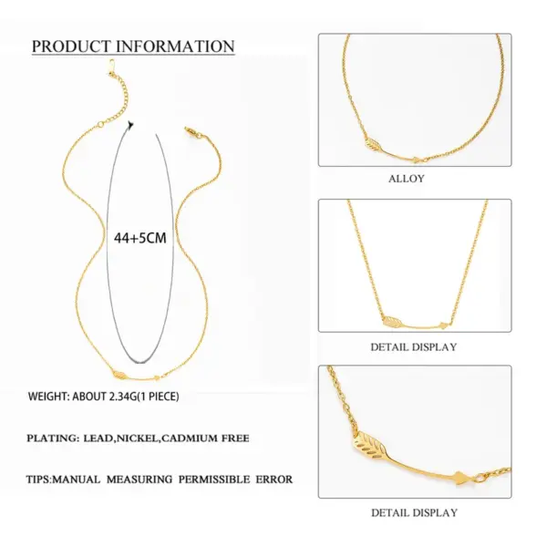 Wholesale PVD Coated 14K Gold Real Gold Plated Geometric 304 Stainless Steel Fashion Waterproof Non Tarnish 304 Stainless Steel Necklace