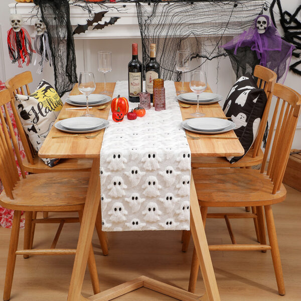 Wholesale Black Eye Ghost Quilted Embroidery Two-Color 3D Table Runner