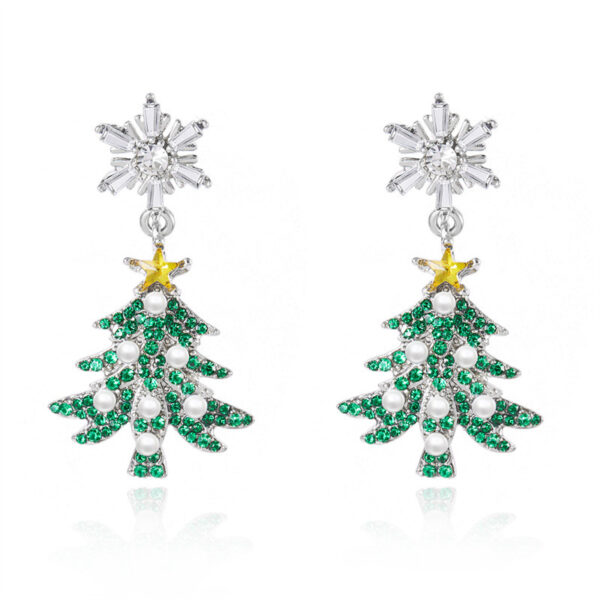 oly-20322999783f11d0e72f9ee917181464 Wholesale Diamond Christmas tree bell Christmas earrings