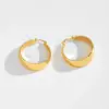 304 Stainless Steel Solid Color Plating Retro Hoop Earrings For Women'S