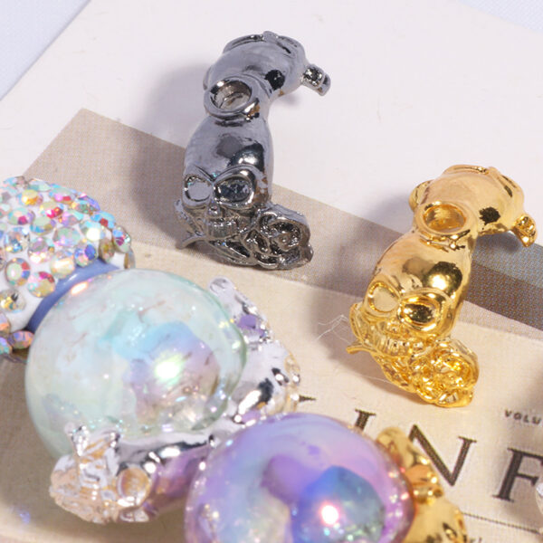 Wholesale Skull flower holder DIY spacer beads