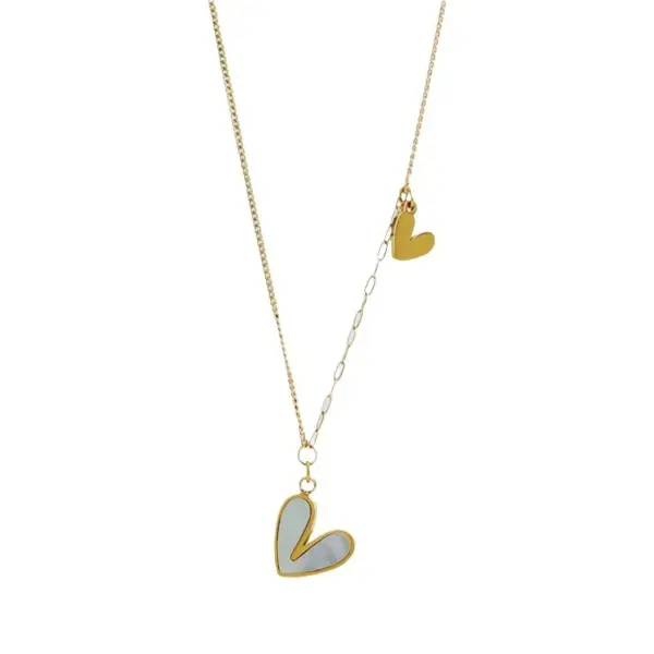 PVD Coated Real Gold Plated Heart Shape Floral 304 Stainless Steel Sweet Waterproof Non Tarnish Plating 304 Stainless Steel Lobster Trigger Clasp Closure Necklace
