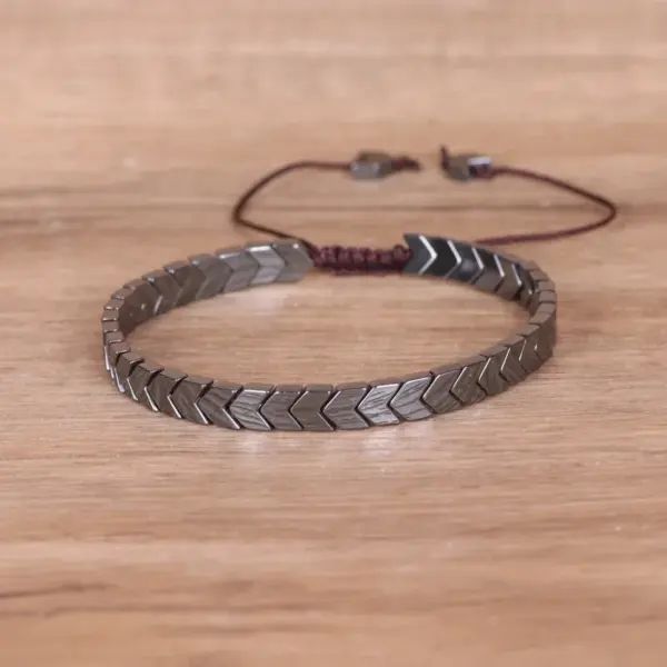 Wholesale Simple Style Geometric Hematite Plating Bracelets 1 Piece