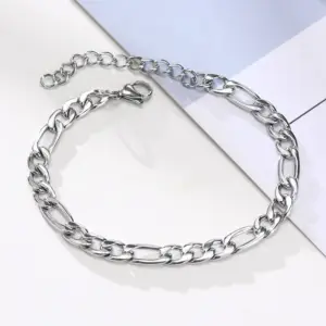 Figaro Bracelet: Steel Color / 5MM