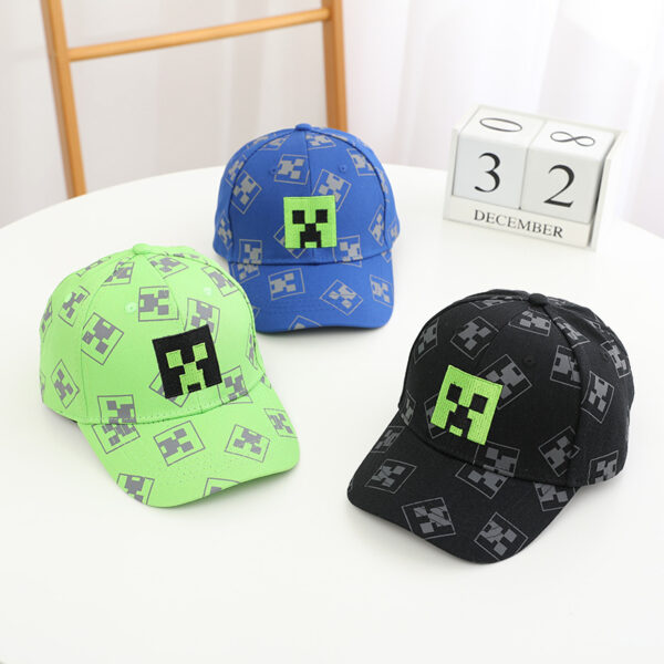 Wholesale Minecraft Kidsren's Hat Creeper Cartoon Peaked Cap Spring & Fall New Sun Protection Visor Baby Baseball Cap