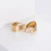 Retro U Shape Plating Stainless Steel No Inlaid 18K Gold Plated Earrings